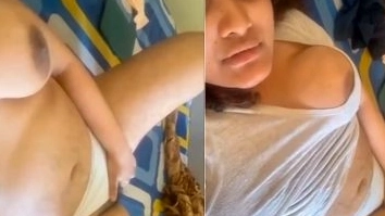 Desi Girl in the Nude, Playing Boob Chut