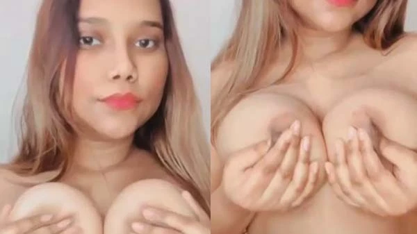 Girl Squeezing Silky Breasts in Assamese Sex Video Clip